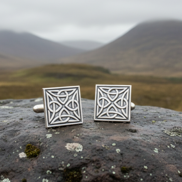 Square Trinity Knot Cufflinks for Men