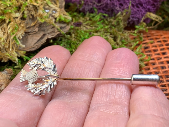 Scotland Thistle Pin in Sterling Silver | Kilt Pin | Wiccan Center