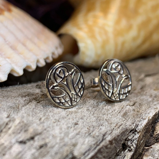 Rose Mackintosh Stud Earrings | Post Earrings | Wiccan Center
