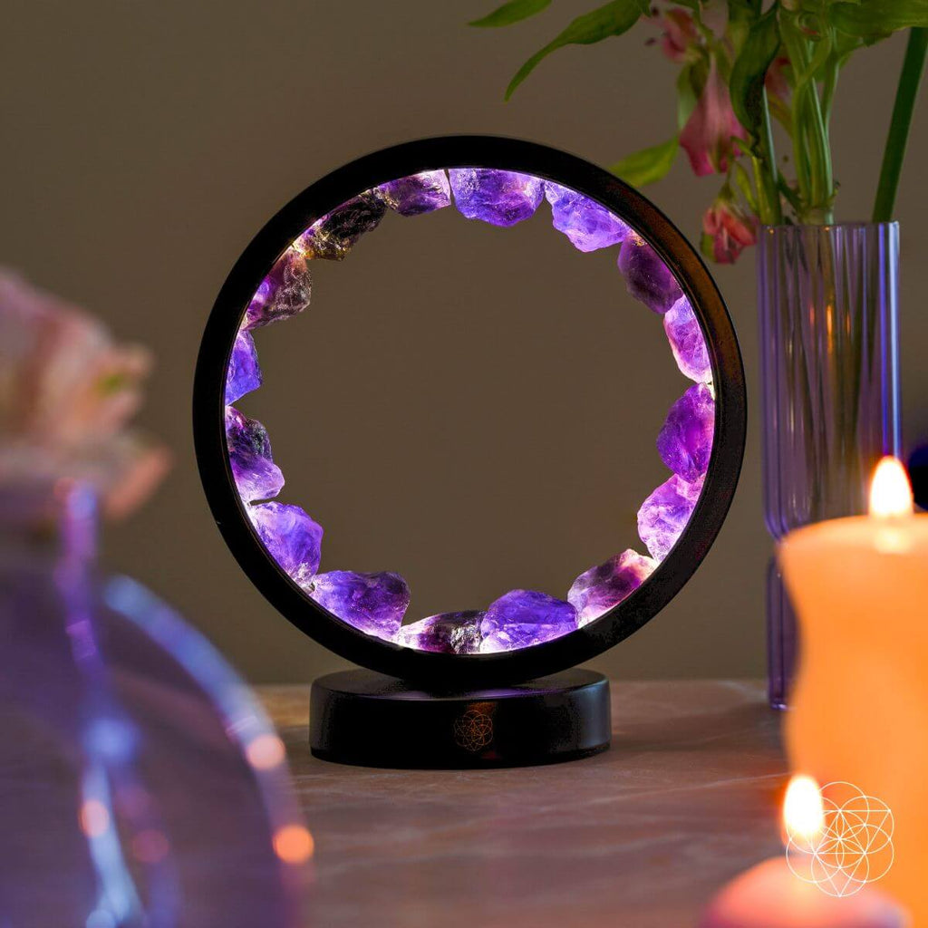 I Am At Peace - Spiritual Protection Amethyst Lamp | Night Light | Wiccan Center