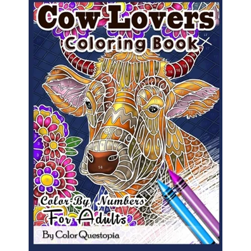 Cow Lovers Coloring Book - Color By Numbers For Adults: Stained Glass Mosaic Colorfull Activity Book For Stress Relief and Relaxation - Paperback | Books | Wiccan Center