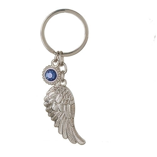 Birthstone Angel Wing Keyring - | Gift Shoppe >> Jewelry >> Key Chains | Wiccan Center