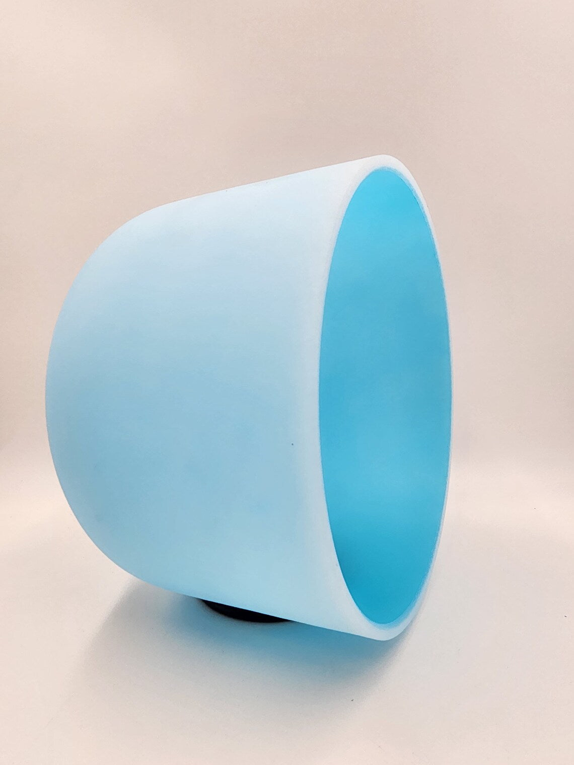 10 inch Soft Blue Color Throat Chakra Crystal Singing Bowl with O-ring, Striker Mindfulness, Yoga, Spiritual, and Energy Cleansing