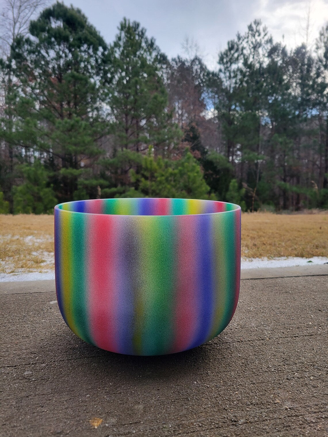 10" 432 Hz Pitch Perfect F Note Rainbow Crystal Singing Bowl with Case - Straight Parallel Design for Sound Therapy and Meditation
