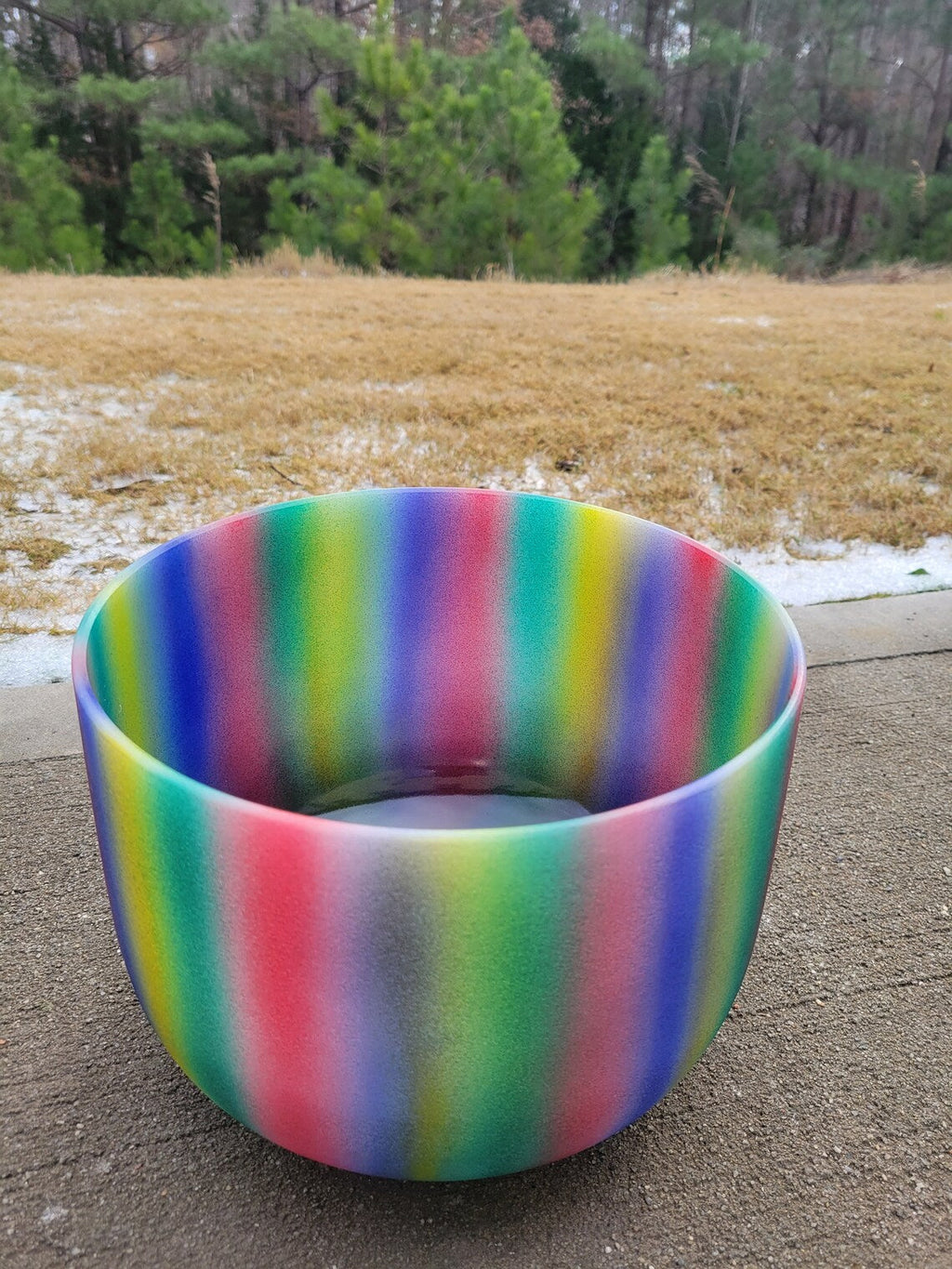 10" 432 Hz Pitch Perfect F Note Rainbow Crystal Singing Bowl with Case - Straight Parallel Design for Sound Therapy and Meditation