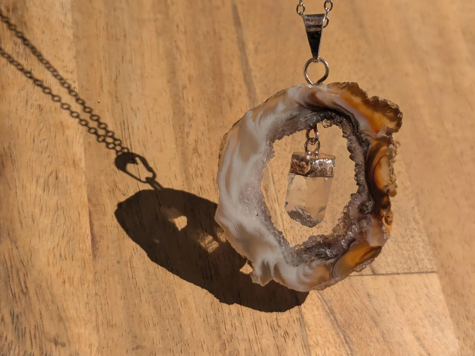 Agate Oco Geode Slice Pendant | | Wiccan Center