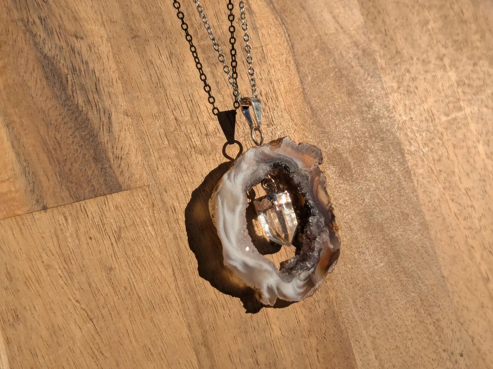 Agate Oco Geode Slice Pendant | | Wiccan Center