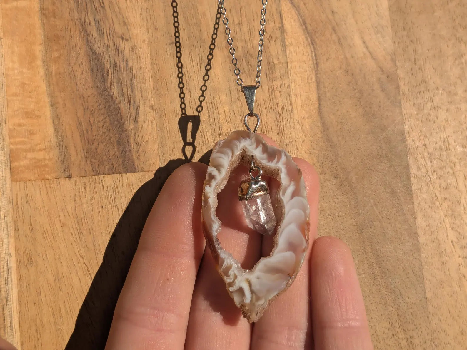 Agate Oco Geode Slice Pendant | | Wiccan Center