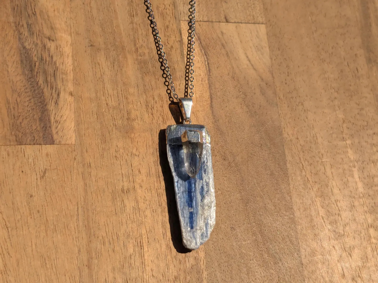 Blue Kyanite + Clear Quartz Necklace | | Wiccan Center