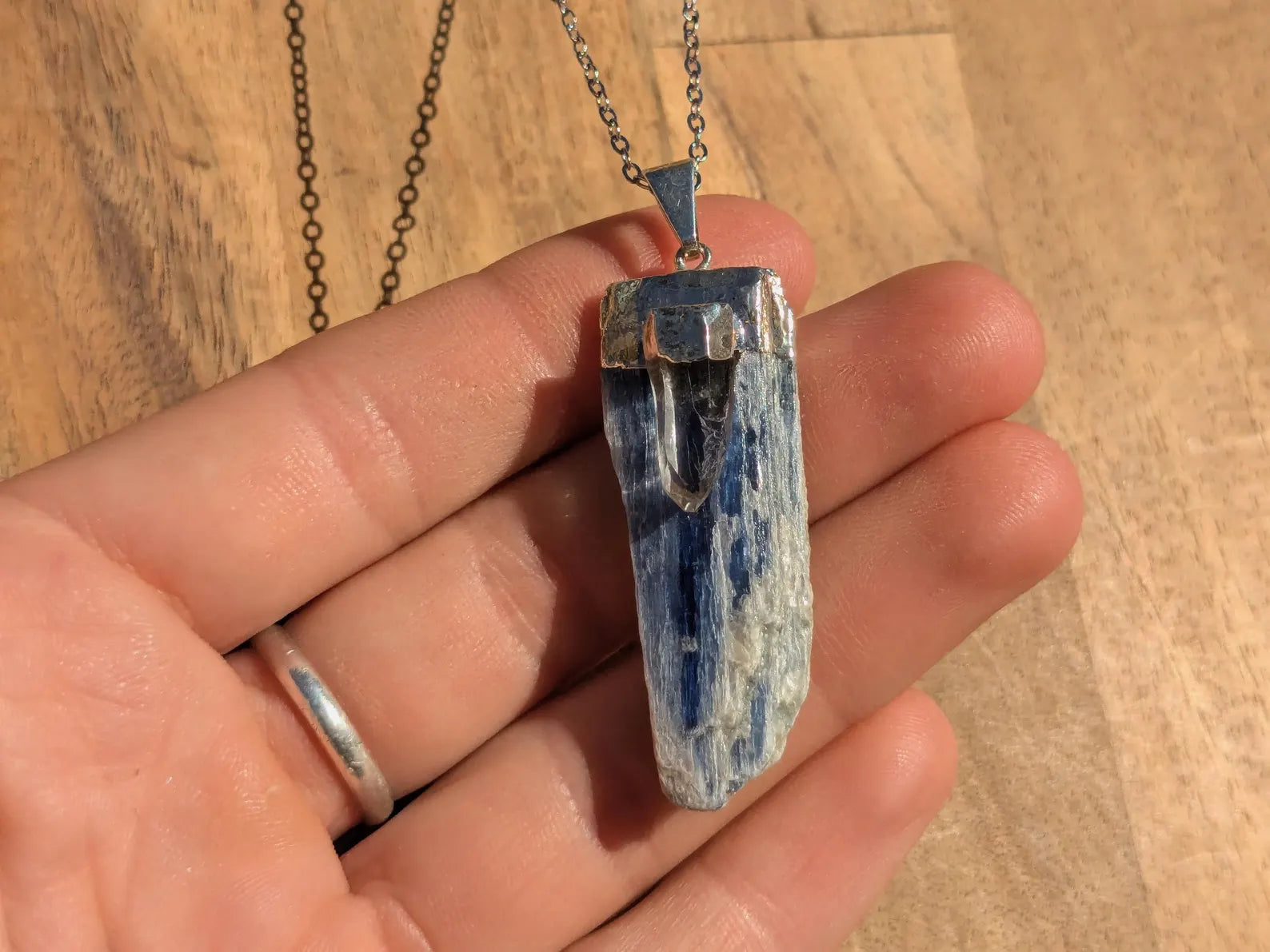 Blue Kyanite + Clear Quartz Necklace | | Wiccan Center
