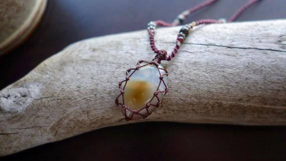 Short Black Onyx Macrame Necklace | Your Stone for Stength | Unisex, Healing Crystal Jewelry
