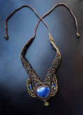 Sodalite Macrame Necklace | Ziba Design | Stone of Courage | Micro-Macrame | | Wiccan Center