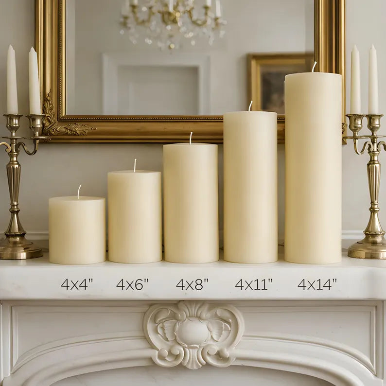4 Inch Wide White Beeswax Pillar Candles | Candles | Wiccan Center