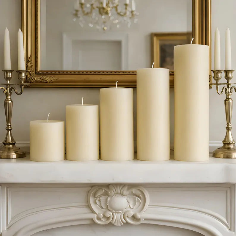 4 Inch Wide White Beeswax Pillar Candles | Candles | Wiccan Center