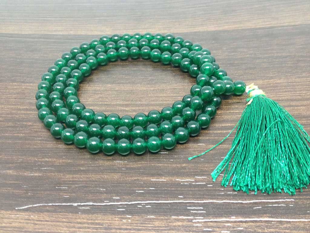Natural Green Jade Beads Mala - 108 Prayer Beads For Mediation | Mala | Wiccan Center