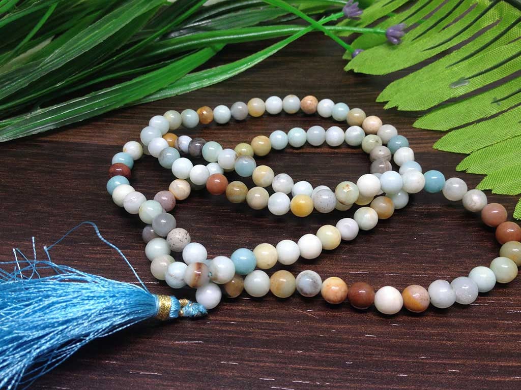 One (1) Nicely Hand Crafted 6mm Amazonite Mala With 108 Prayer Beads For Mediation Amazonite Jap Mala ~ JP101 | | Wiccan Center