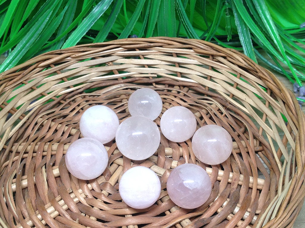 1 inches Rose Quartz Sphere, Rose Quartz Crystal Ball.