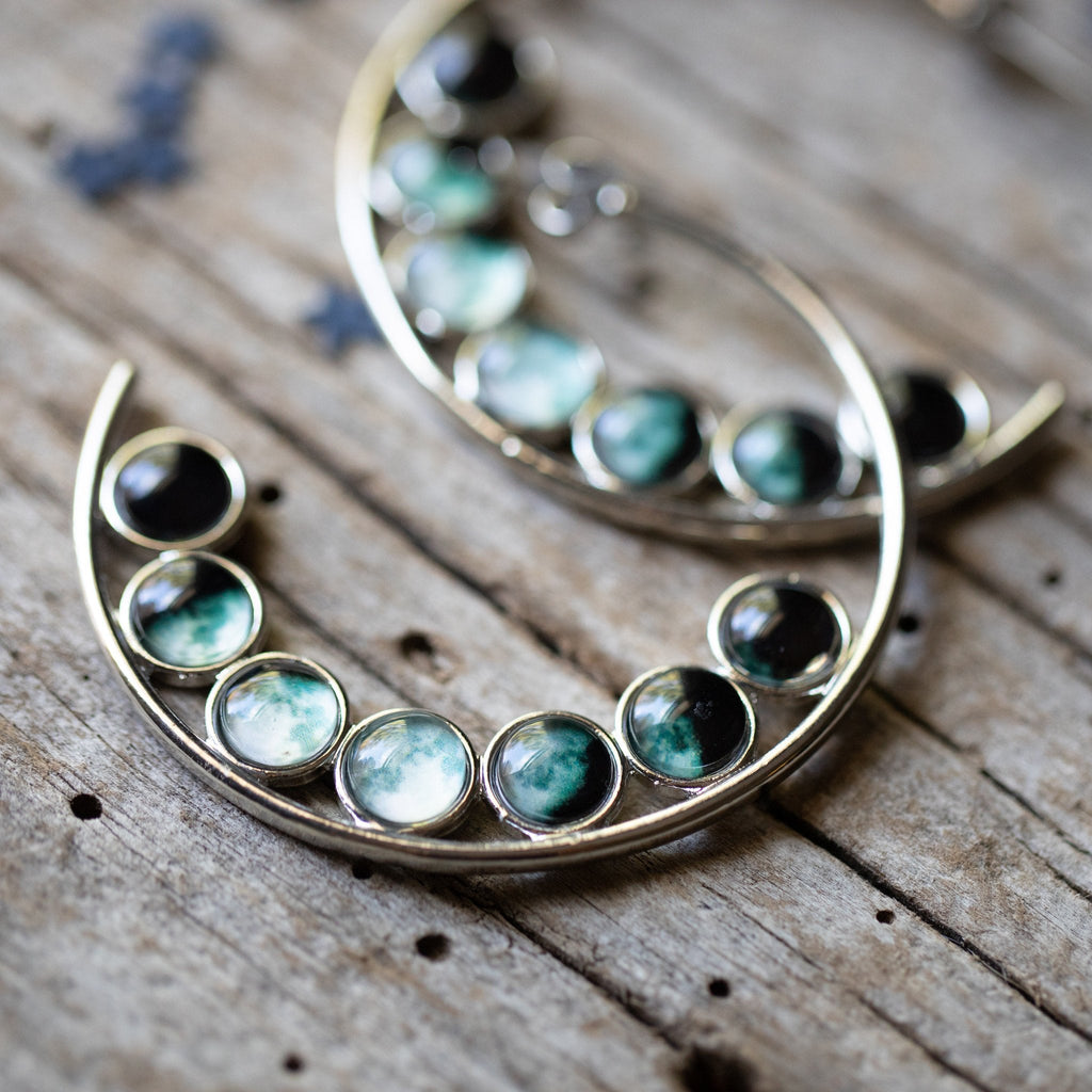 Moon Phase Hoop Earrings | Earrings | Wiccan Center