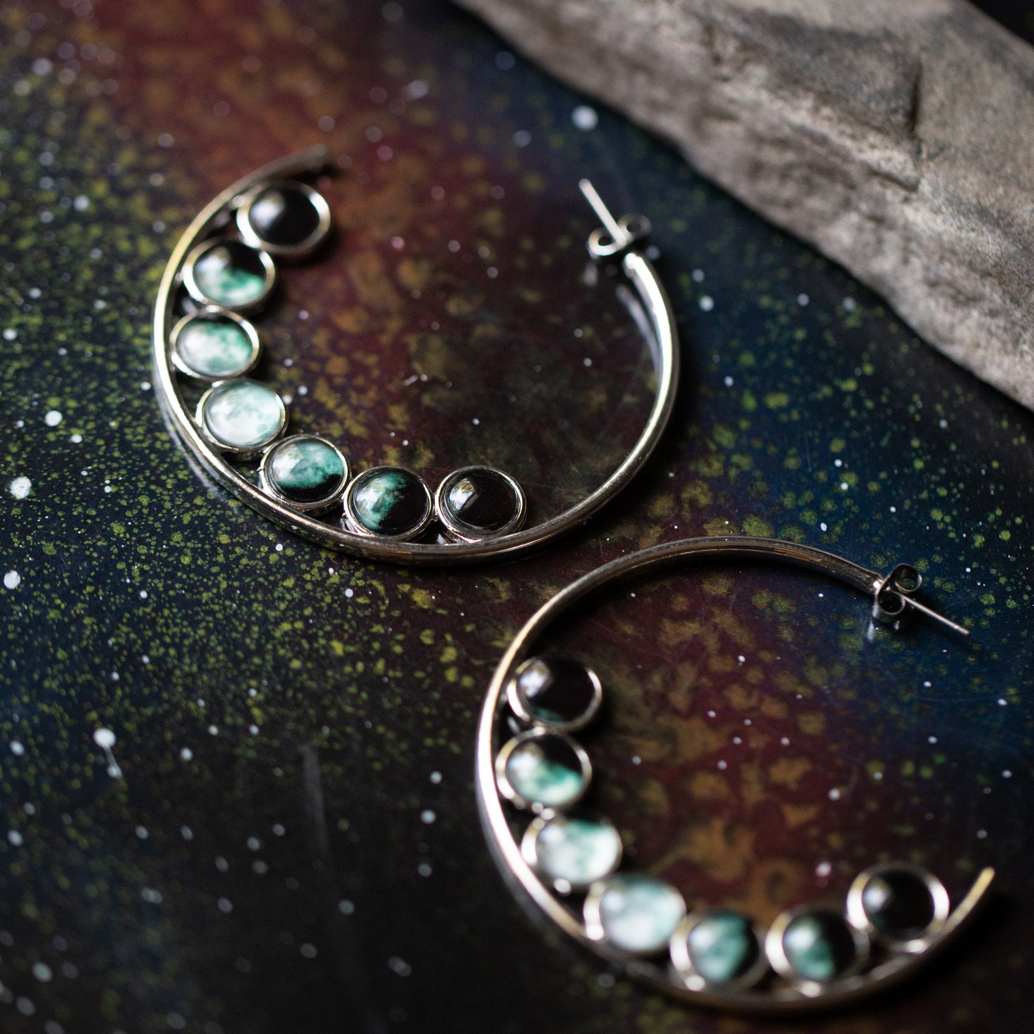 Moon Phase Hoop Earrings | Earrings | Wiccan Center