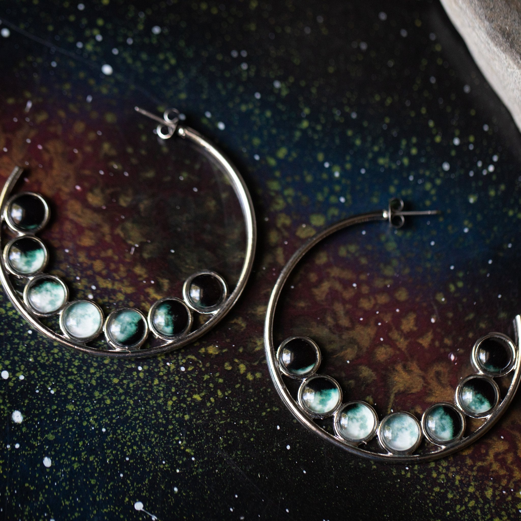 Moon Phase Hoop Earrings | Earrings | Wiccan Center