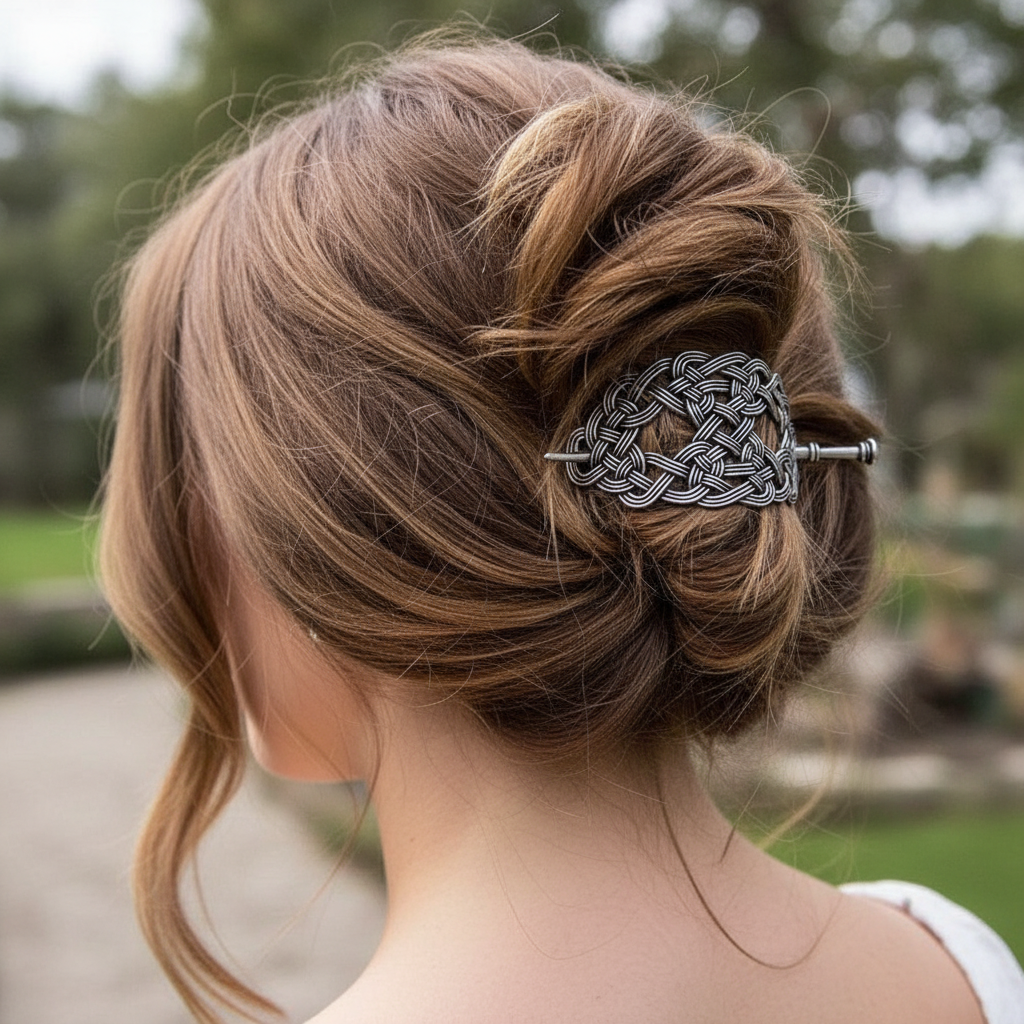 Pewter Celtic Knot Hair Slide for Women | Hair Slide | Wiccan Center