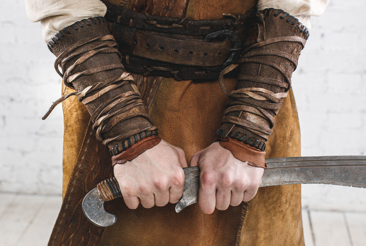 Medieval leather bracers for Larp | | Wiccan Center