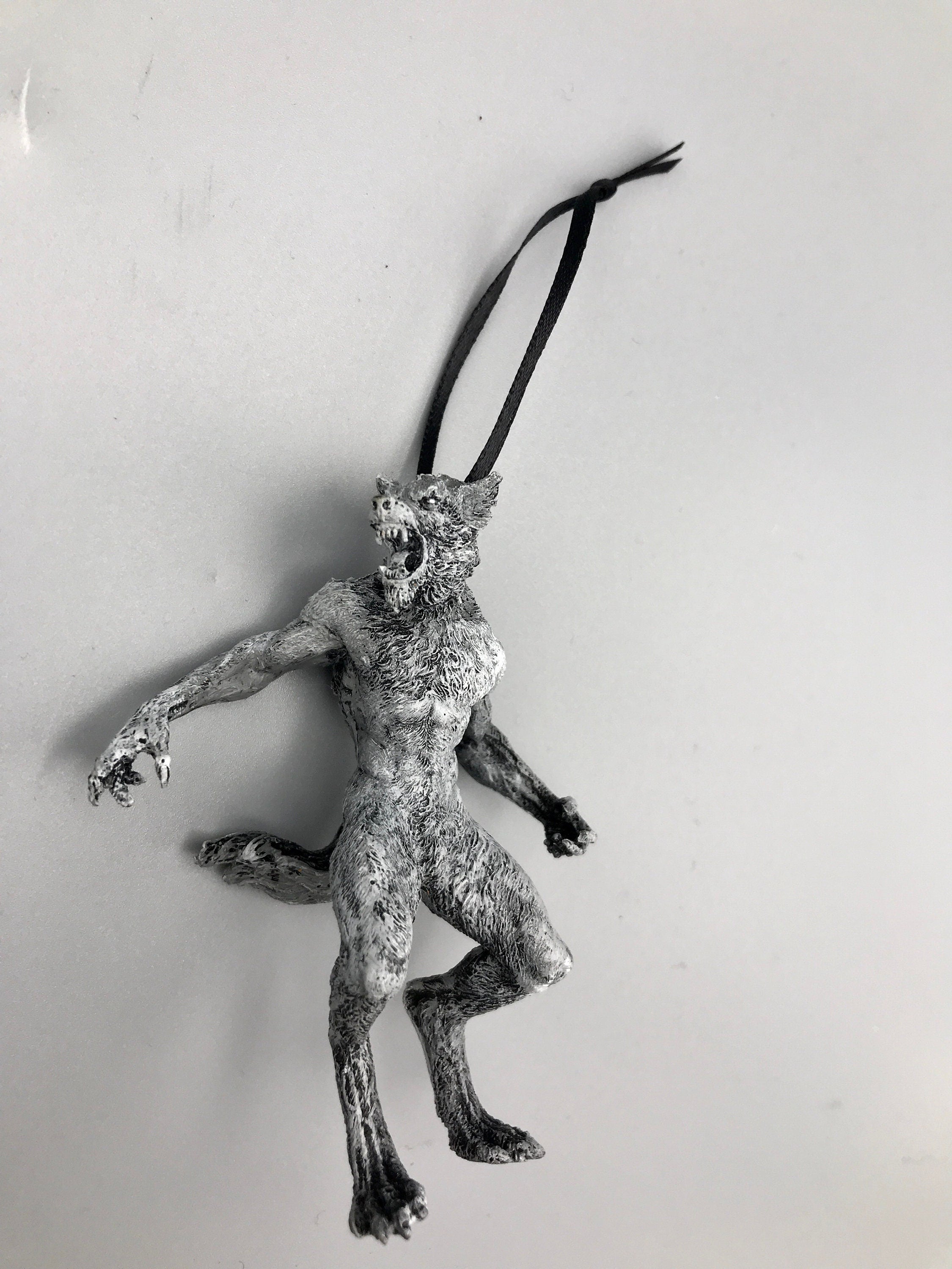 Werewolf Ornament, grayscale