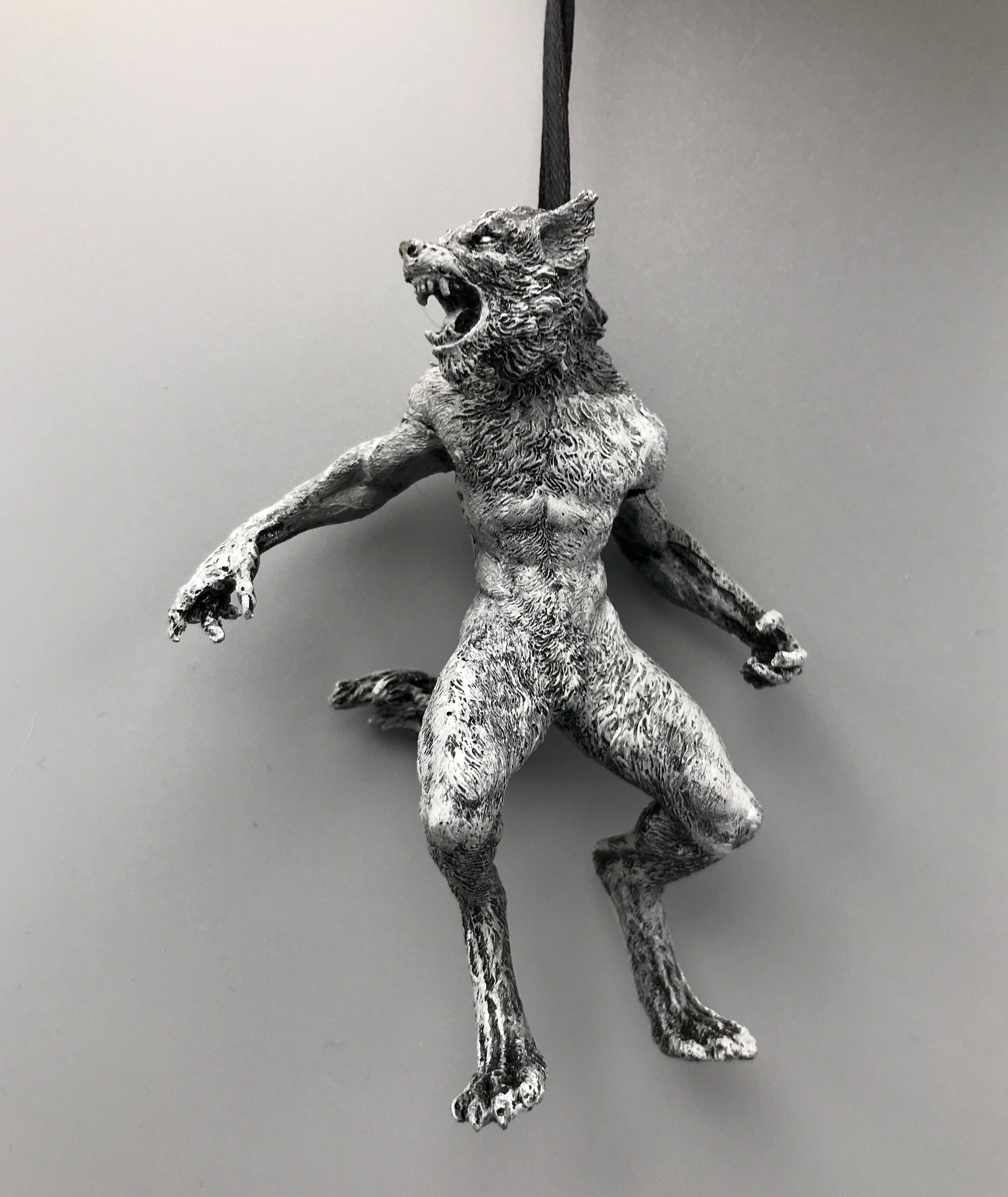 Werewolf Ornament, grayscale