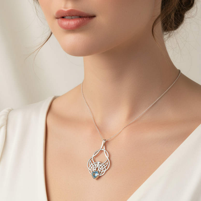 Endless Love Celtic Knot Necklace in Sterling Silver | Pendant | Wiccan Center