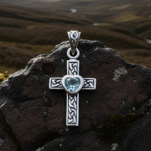 Heart Celtic Cross Necklace in Sterling Silver | Pendant | Wiccan Center