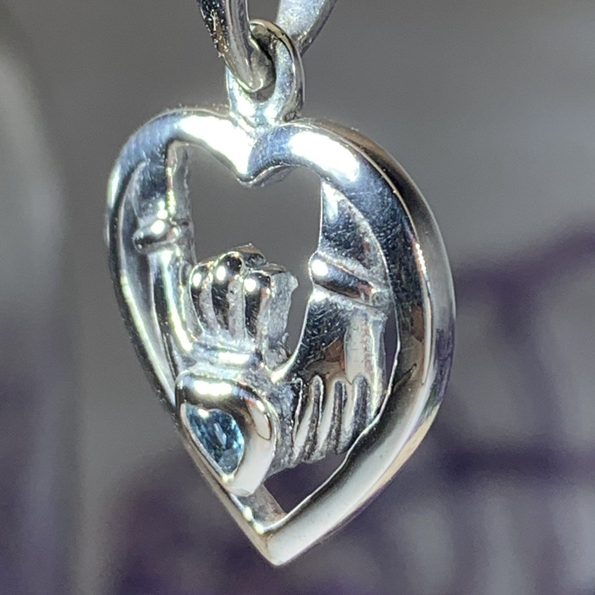 Irish Claddagh Love Necklace in Sterling Silver | Pendant | Wiccan Center
