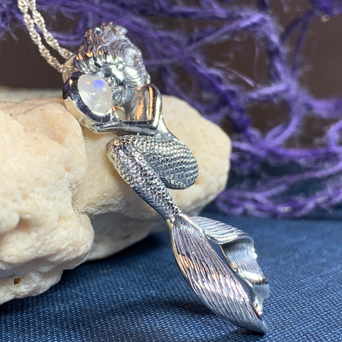 Moonstone Mermaid Necklace | Pendant | Wiccan Center