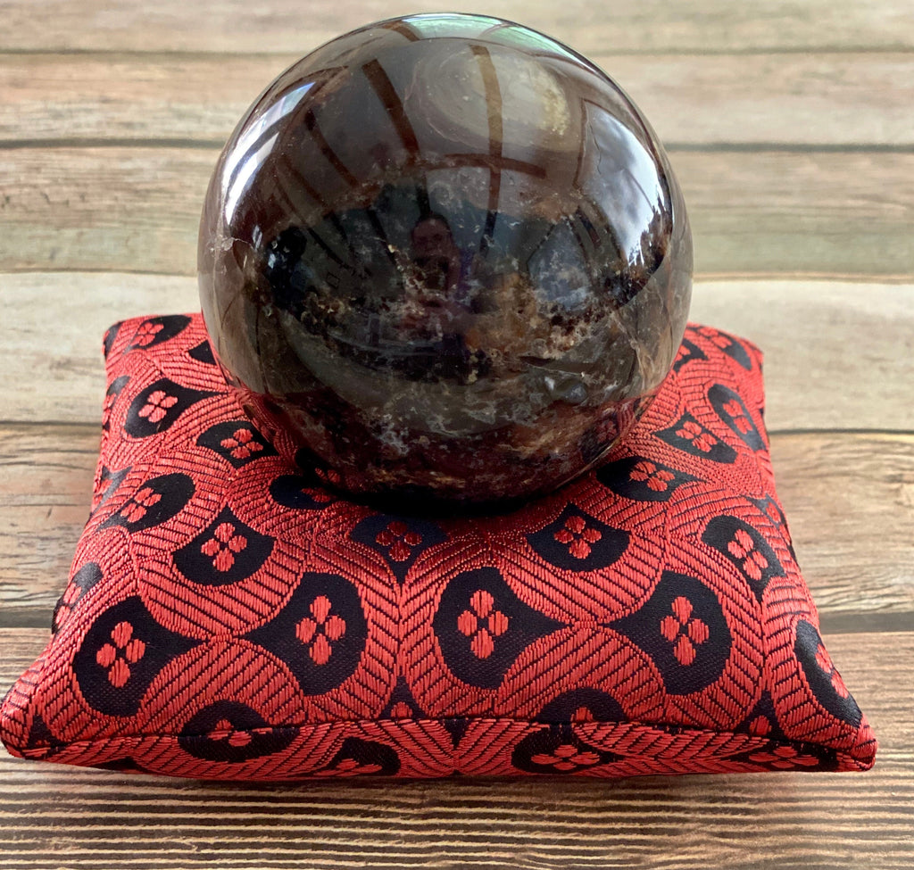 Red Singing Bowl Crystal Display Pillow | Other Pillows | Wiccan Center