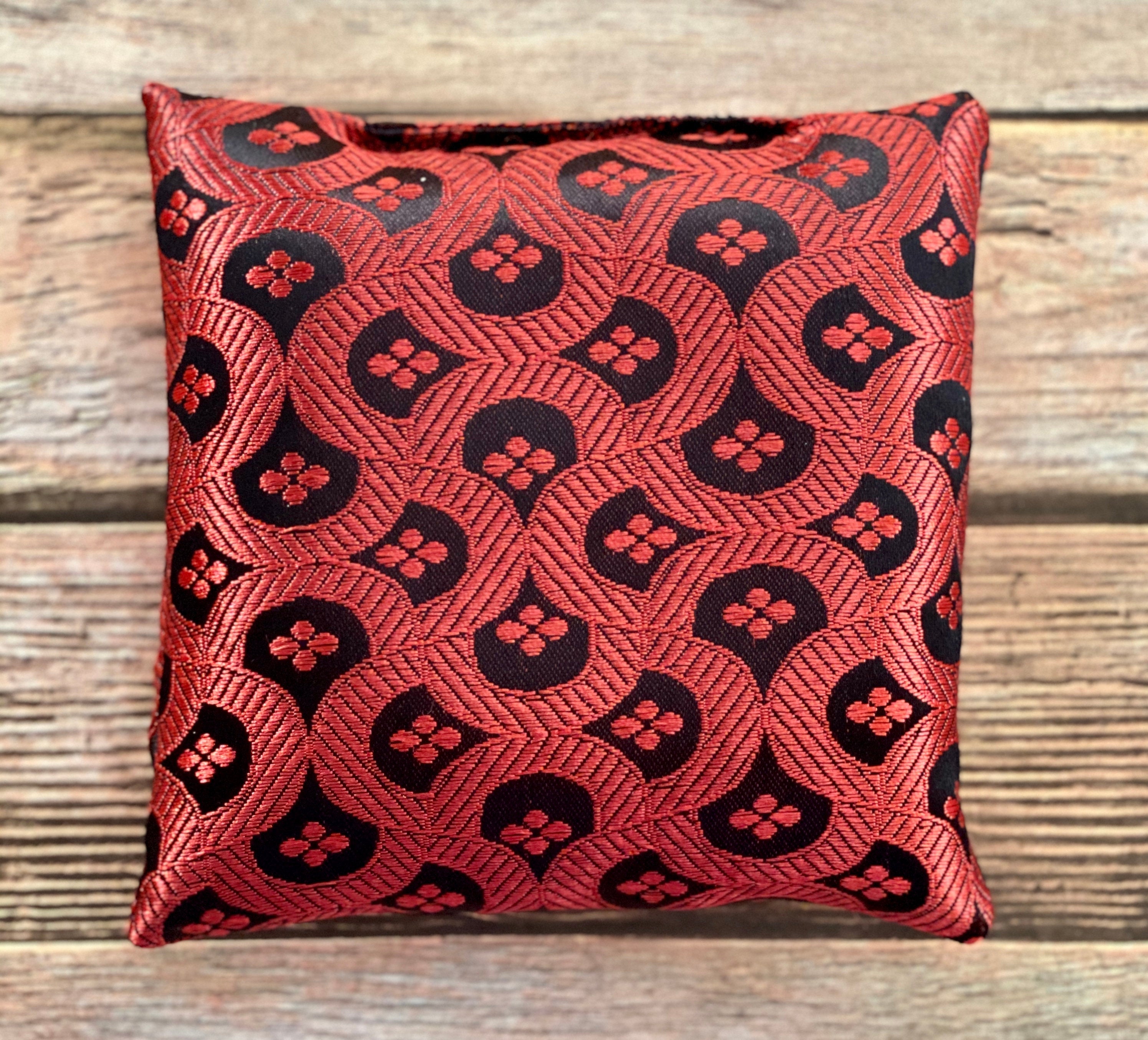Red Singing Bowl Crystal Display Pillow | Other Pillows | Wiccan Center