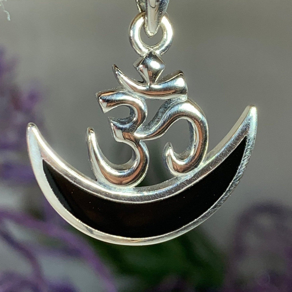 Moon Om Necklace in Sterling Silver | Pendant | Wiccan Center