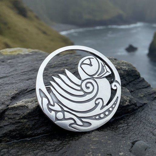 Orkney Celtic Puffin Brooch - Handmade in Scotland | Brooch | Wiccan Center