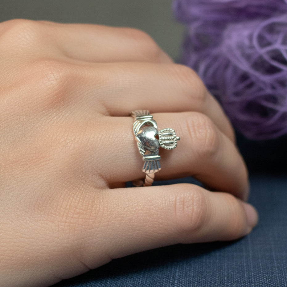Ballingarry Irish Claddagh Ring in Sterling Silver | Ring | Wiccan Center