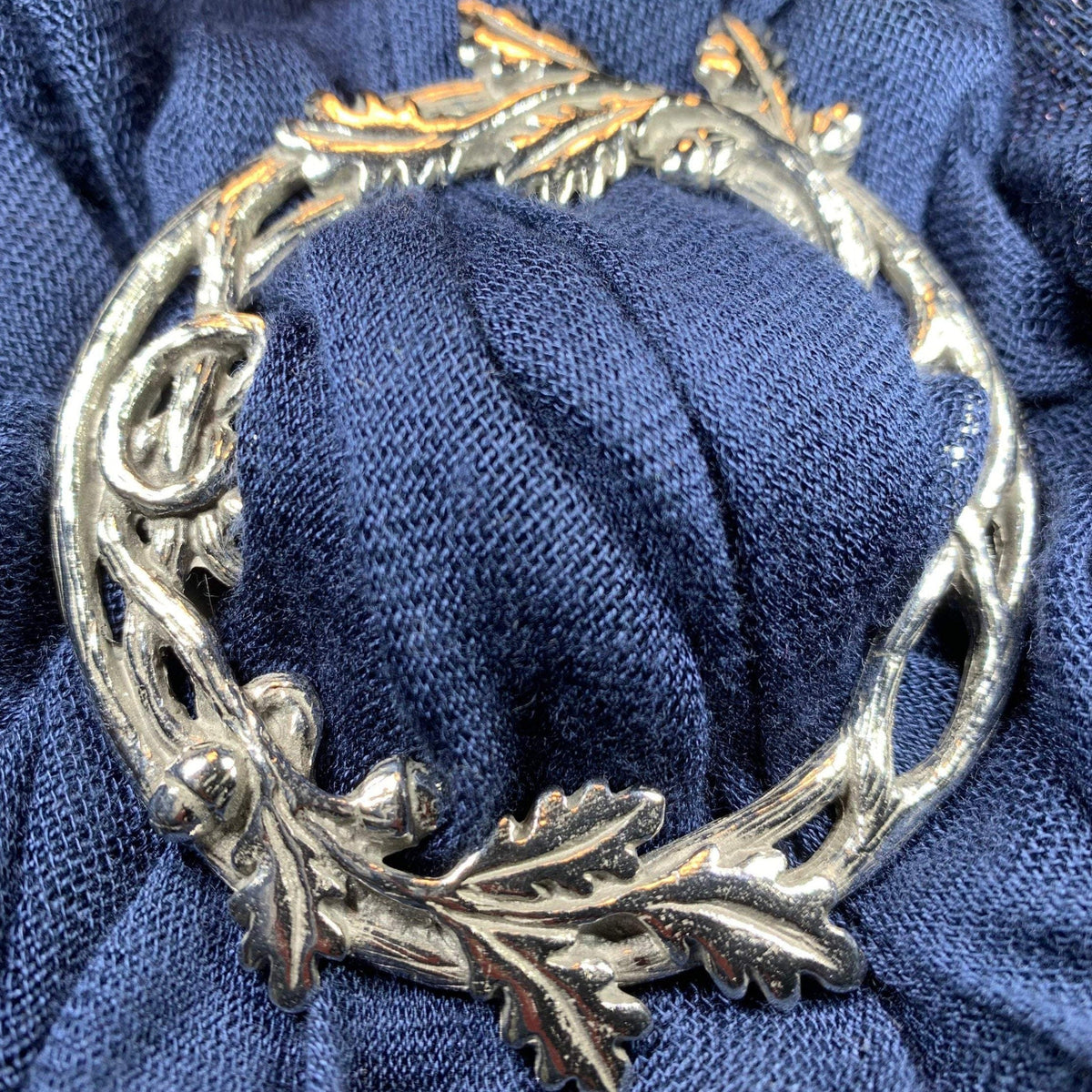Pewter Oak Leaf & Acorn Scarf Ring - Handmade in England | Scarf Ring | Wiccan Center