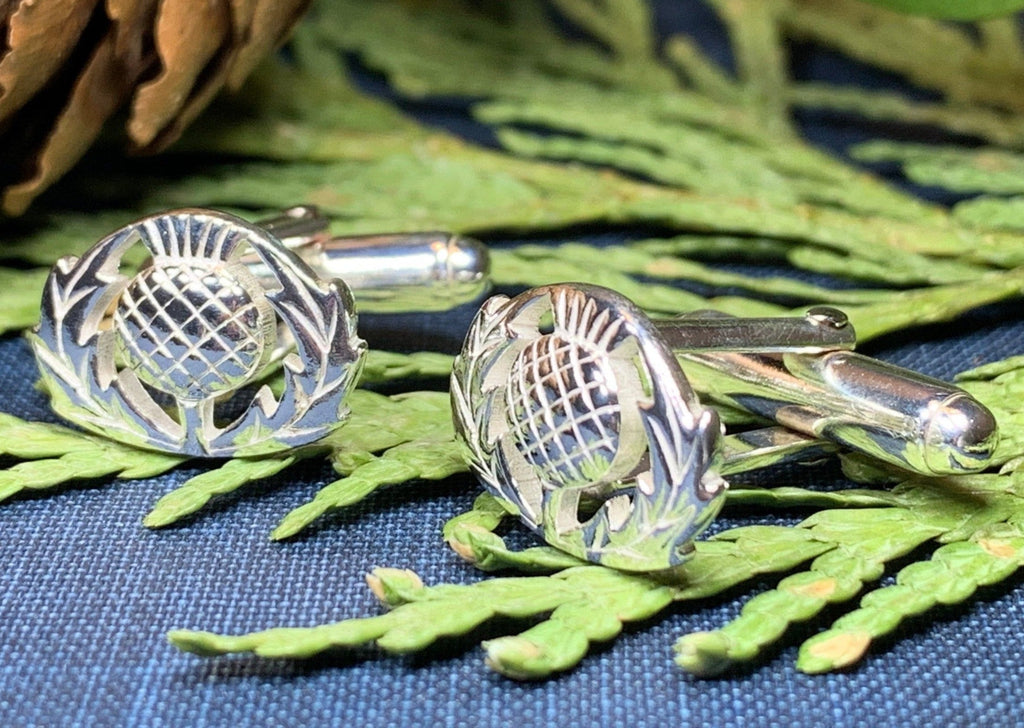 Classic Scottish Thistle Cuff Links - Handmade in Scotland