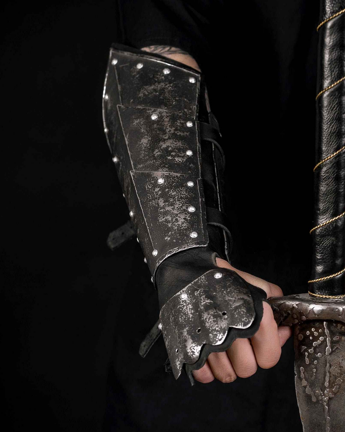 Medieval leather bracers with hand protection | | Wiccan Center