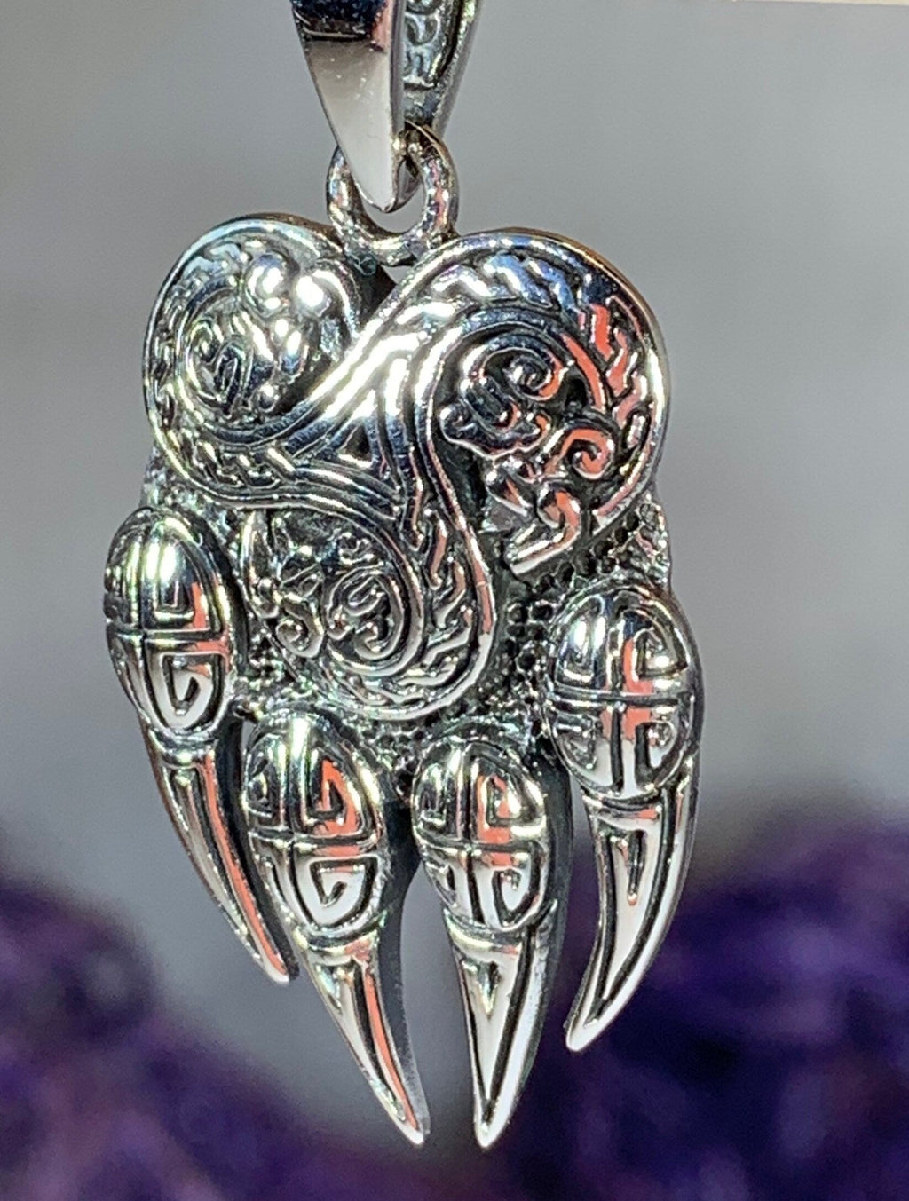 Mathan Celtic Bear Claw Necklace in Sterling Silver | Pendant | Wiccan Center