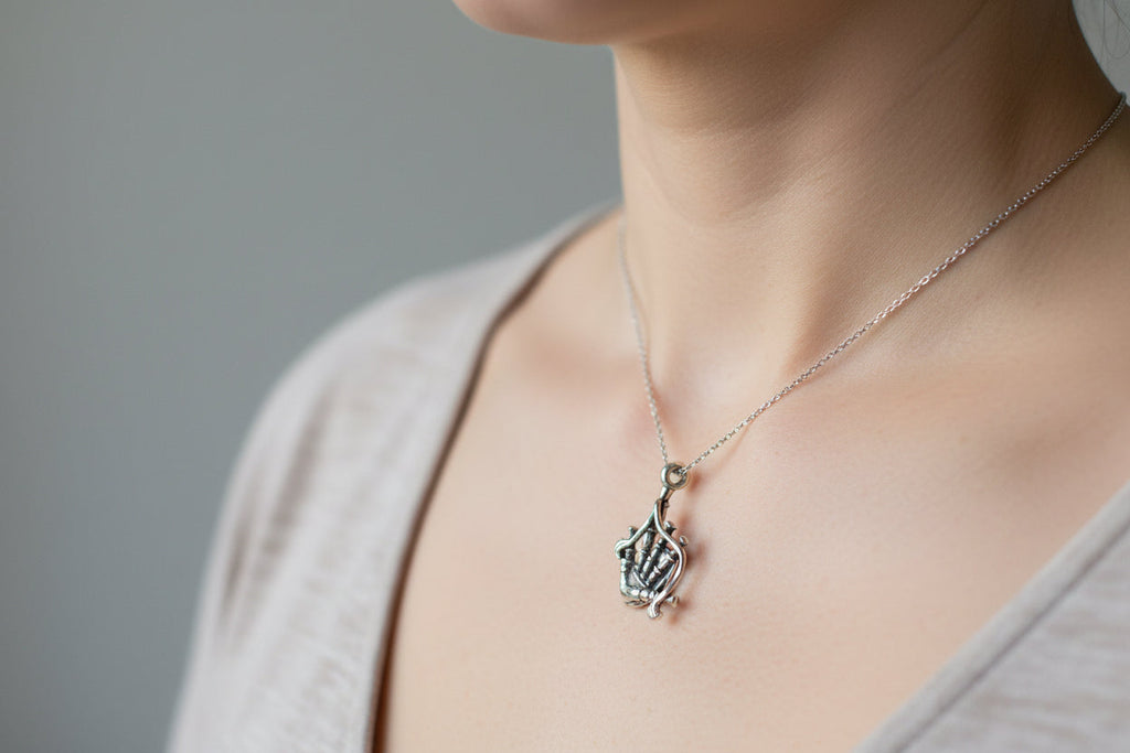 Tartan Bagpipes Necklace | Pendant | Wiccan Center
