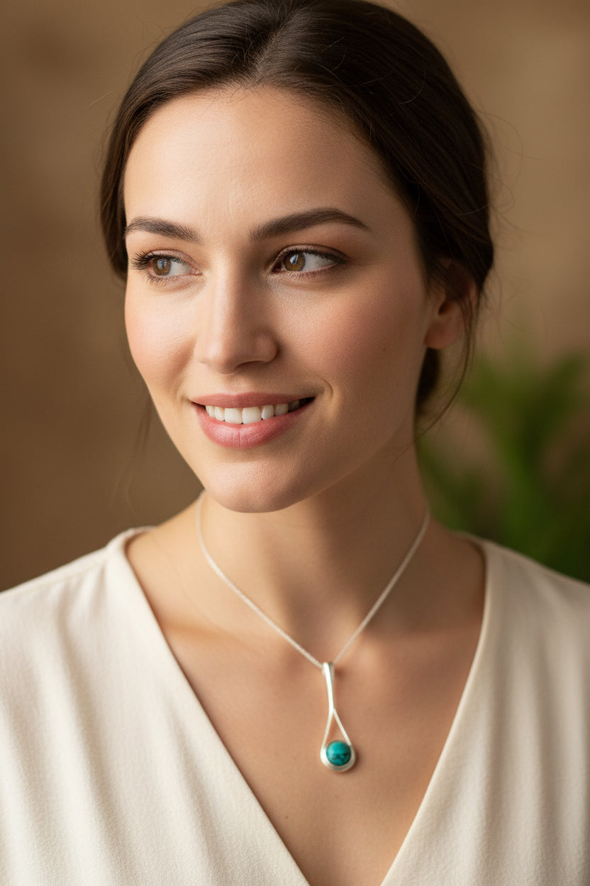 Scottish Raindrop Heathergems Necklace - Handmade in Scotland