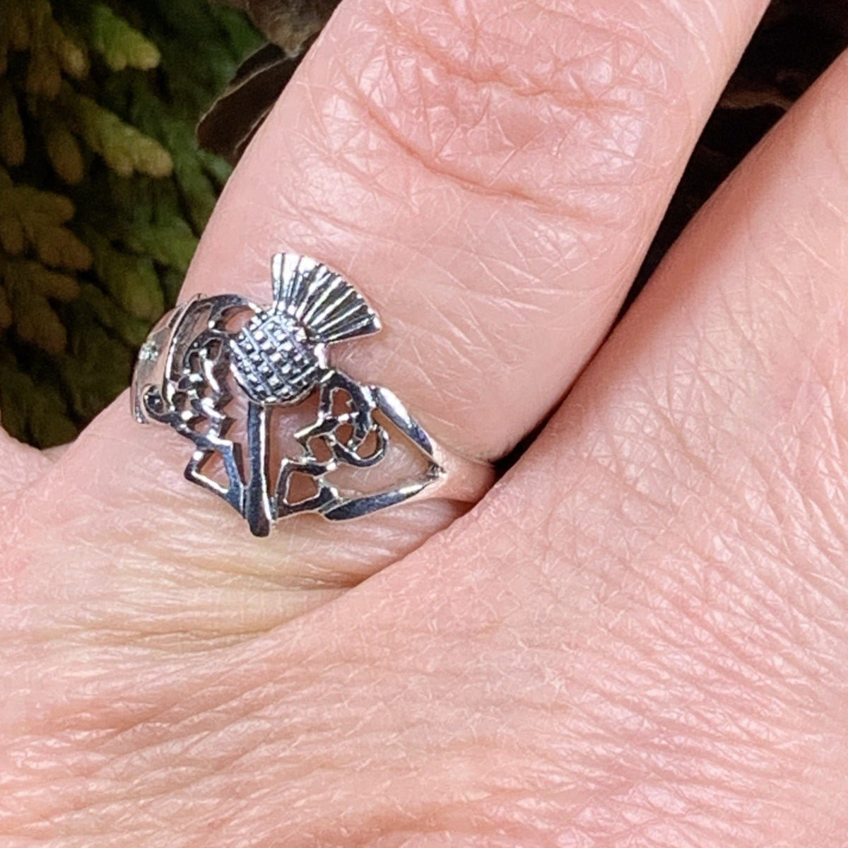Akira Scottish Thistle Ring in Sterling Silver | Ring | Wiccan Center
