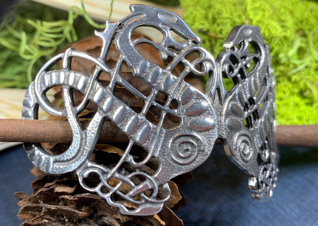 Pewter Celtic Dragon Hair Slide for Women | Hair Slide | Wiccan Center