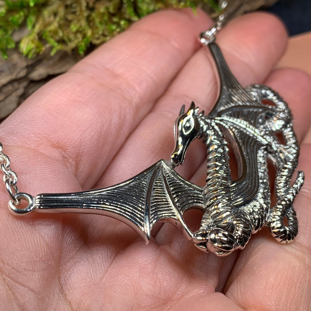 Saga Dragon Necklace in Sterling Silver | Necklet | Wiccan Center