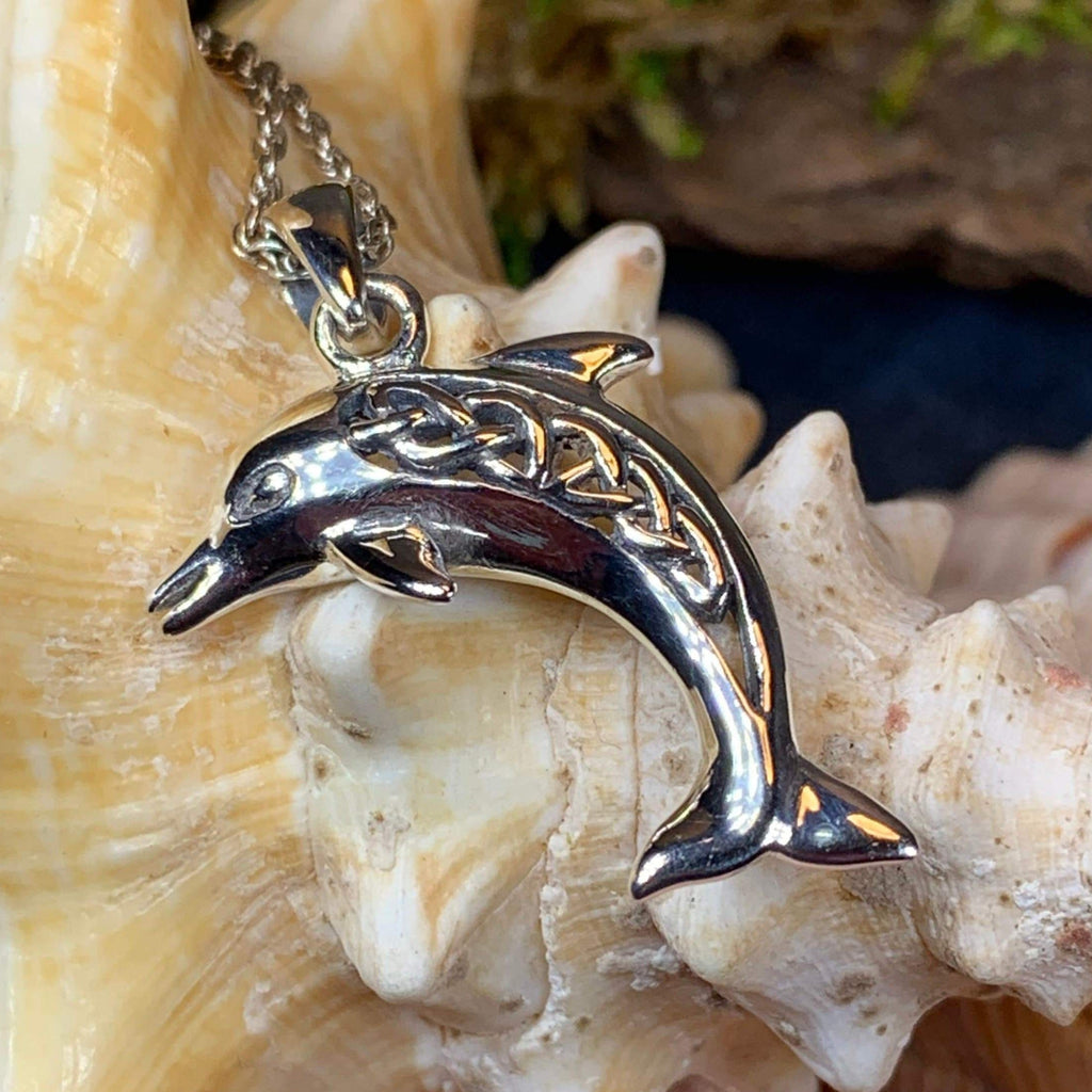 Fungie Celtic Dolphin Necklace in Sterling Silver