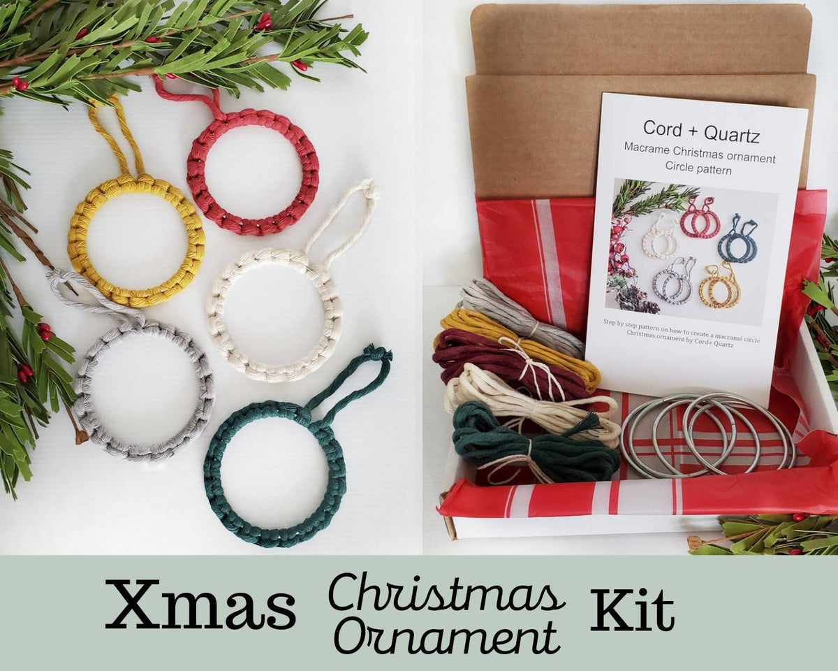DIY Christmas ornament kit. Macrame christmas ornament set. Christmas craft kits for adults and kids. Boho ornament. Christmas home decor | diy kit | Wiccan Center