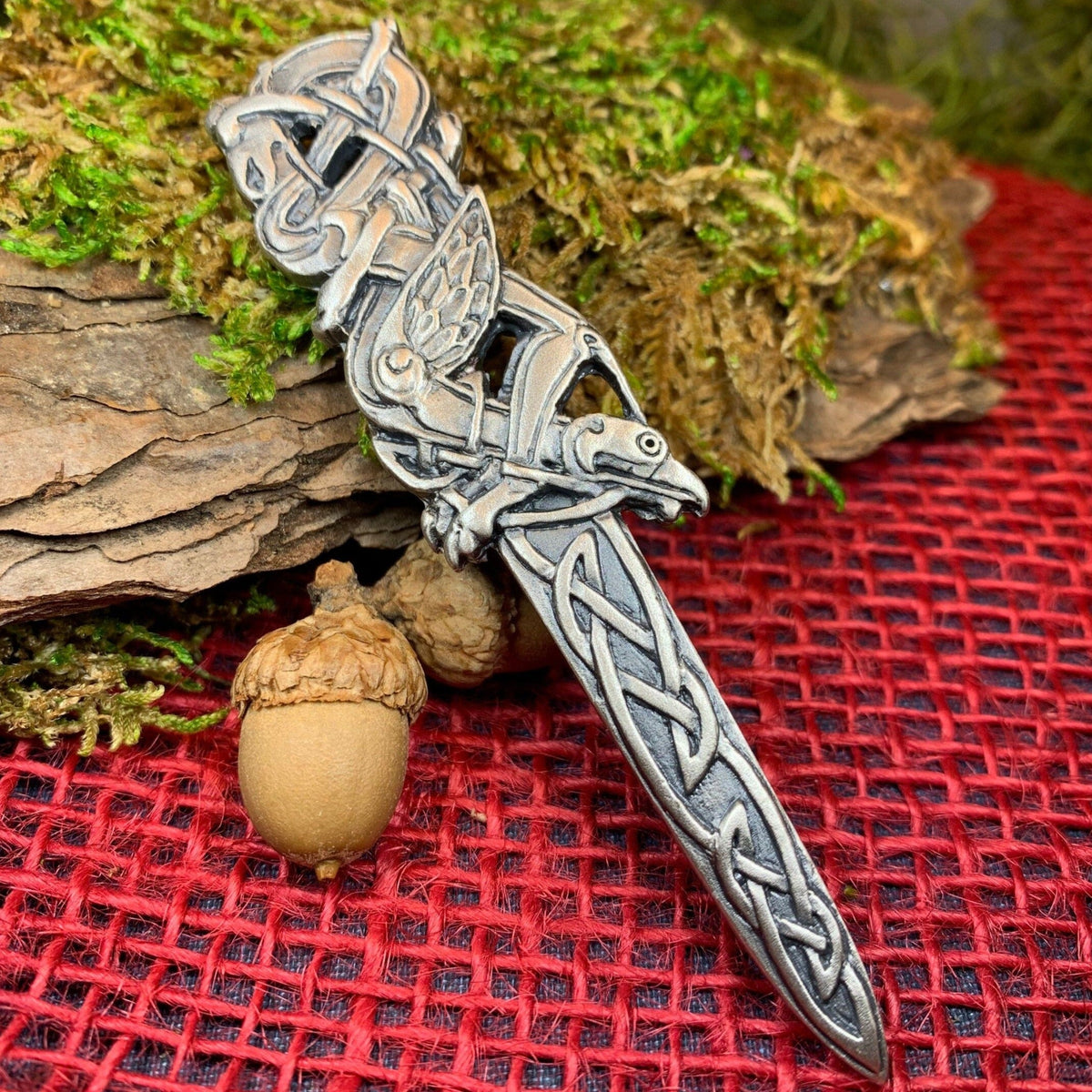 Celtic Raven Kilt Pin - Handmade in Scotland
