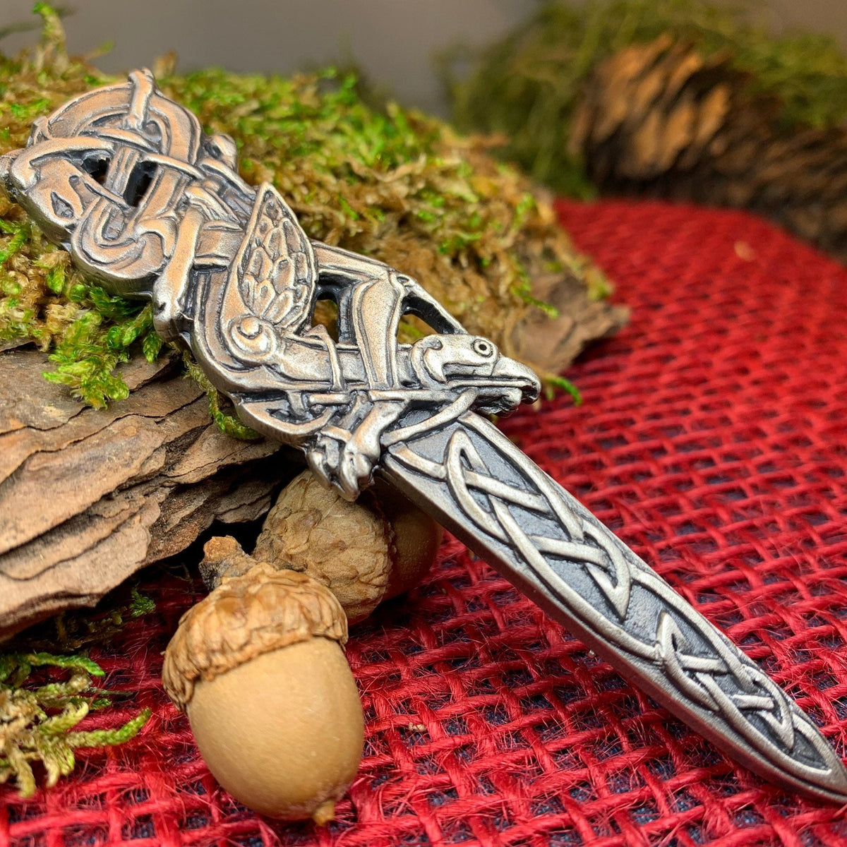 Celtic Raven Kilt Pin - Handmade in Scotland